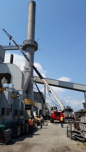 crane set up at construction site